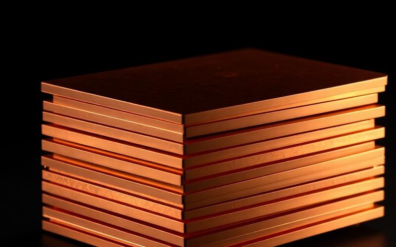 Stack of refined copper sheets